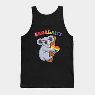Cute pride koala LGBTQ sunglass Rainbow Flag Gay Pride Ally Tank Top